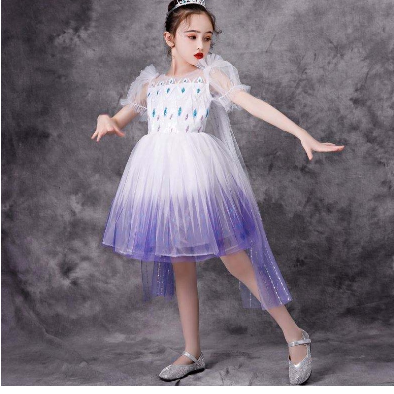 Cailín Nua Elsa 2 Aisha Gúna Bán Kids Banphrionsa Cailíní Cailíní Oíche Shamhna Gúna Banphrionsa Tutu Tutu Gúna Breithlá Bainise Samhraidh