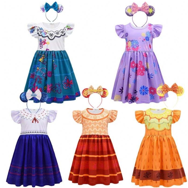 Cailíní Encanto Charm Gúna encanto Disguise Carnival Samhraidh Maighdean Leanaí Banphrionsa Midi Mirabel Isabela Gúna Cóisir Breithlá U.