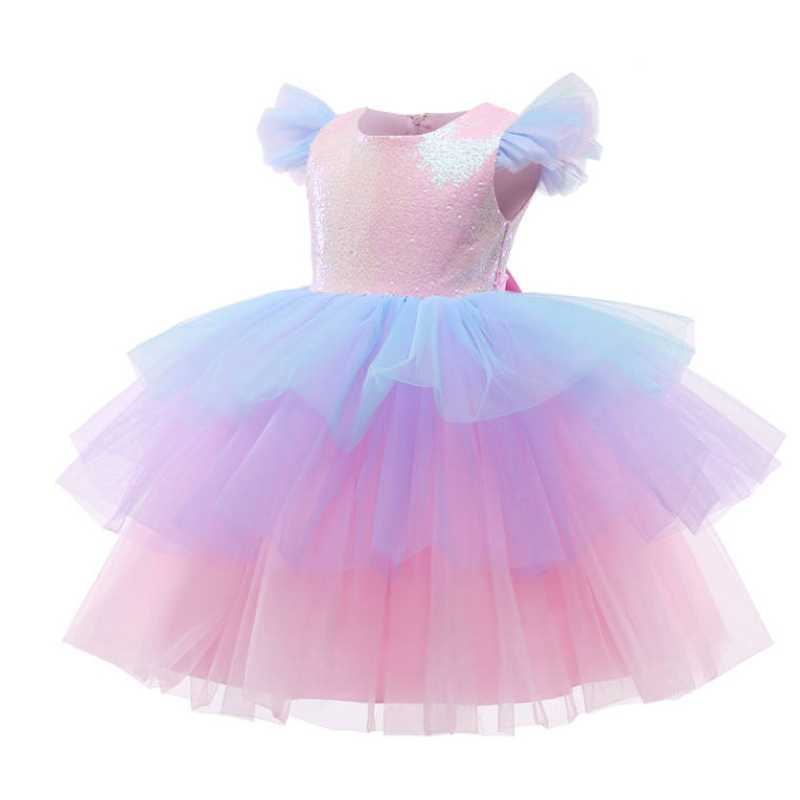 Cailíní Foirmiúla Banphrionsa Gúna Kids Lace Funebow Rainbow Tráthnóna Galánta Císte Páirtí Tutu Tutu Prom Leanaí Bainise Pommerio N110; Éadaí
