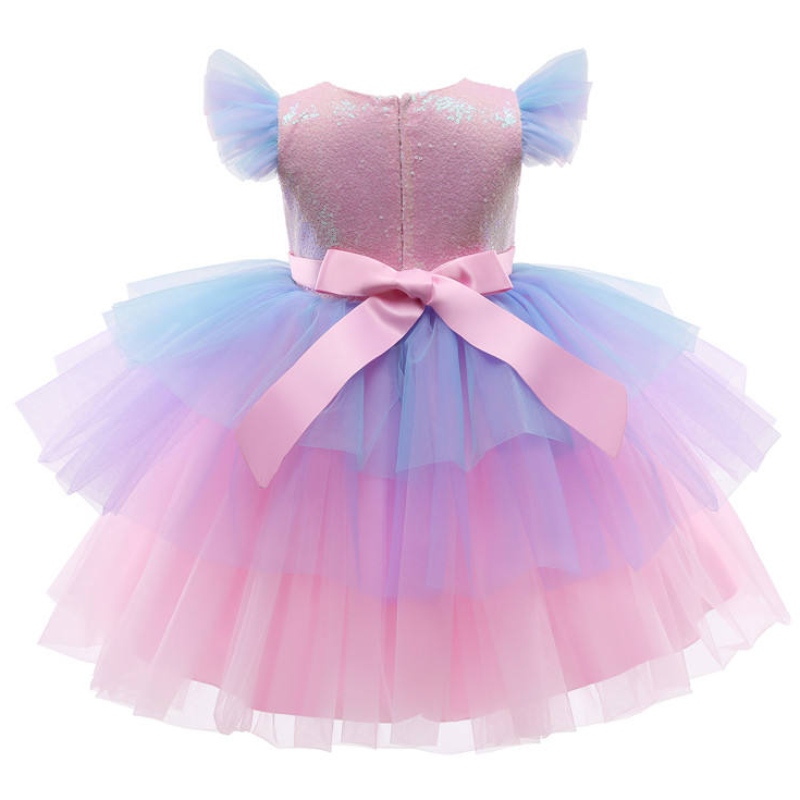 Cailíní Foirmiúla Banphrionsa Gúna Kids Lace Funebow Rainbow Tráthnóna Galánta Císte Páirtí Tutu Tutu Prom Leanaí Bainise Pommerio N110; Éadaí