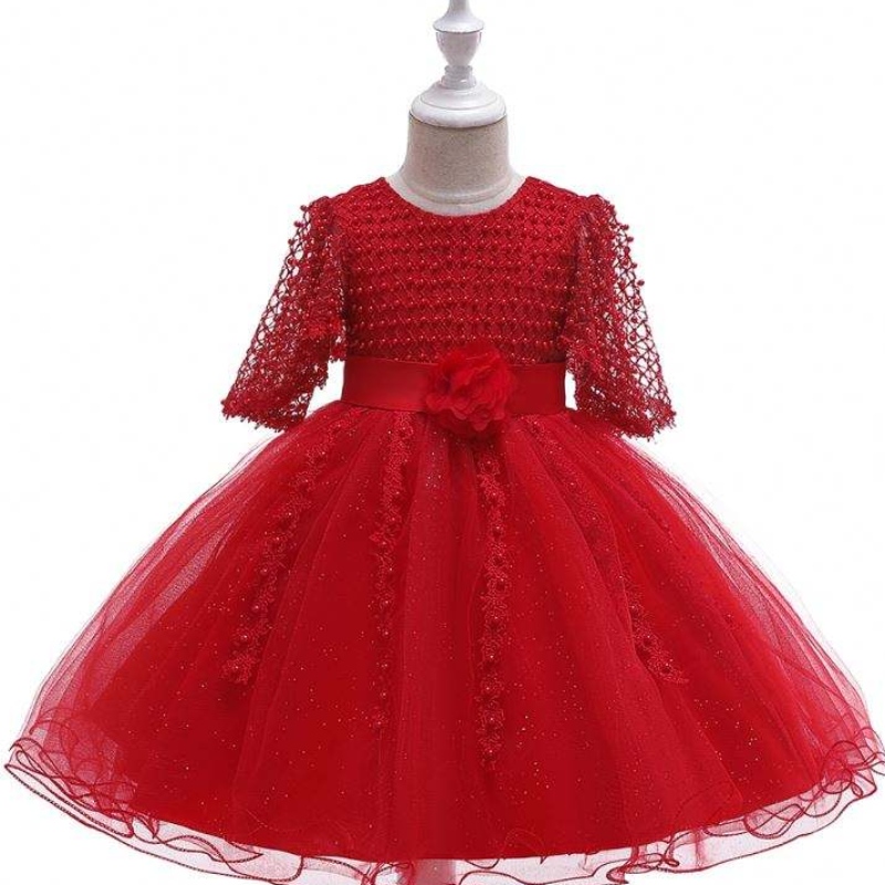 Lá breithe baige gleoite cailíní álainn cailíní gúna cóisire Nollag lása leanbh boutique L5115