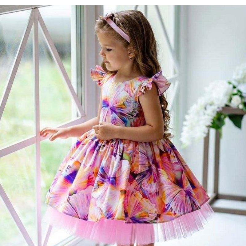 Baige Baige is déanaí Cailín Gúna Leanaína Leanaí ar feadh Gúnaí Bridesmaid Cailín Flower 3 bliana d’aois don chóisir