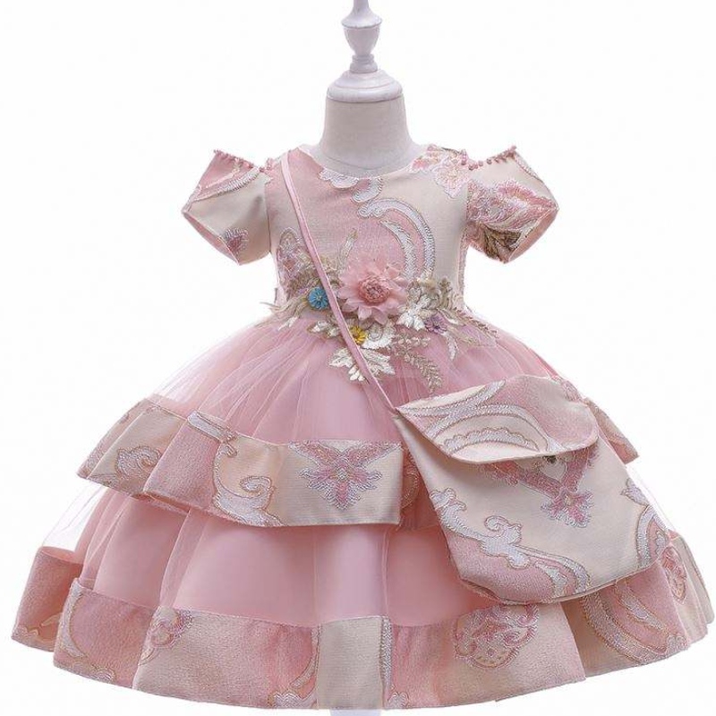 Baige Amazon Díol Hot Ócáid Bainise Nua Searmanas Breithlá Frock Searmanas Cailín Gúna páistí páistí 3-8years Old Girl Gúnaí Fancy L5212