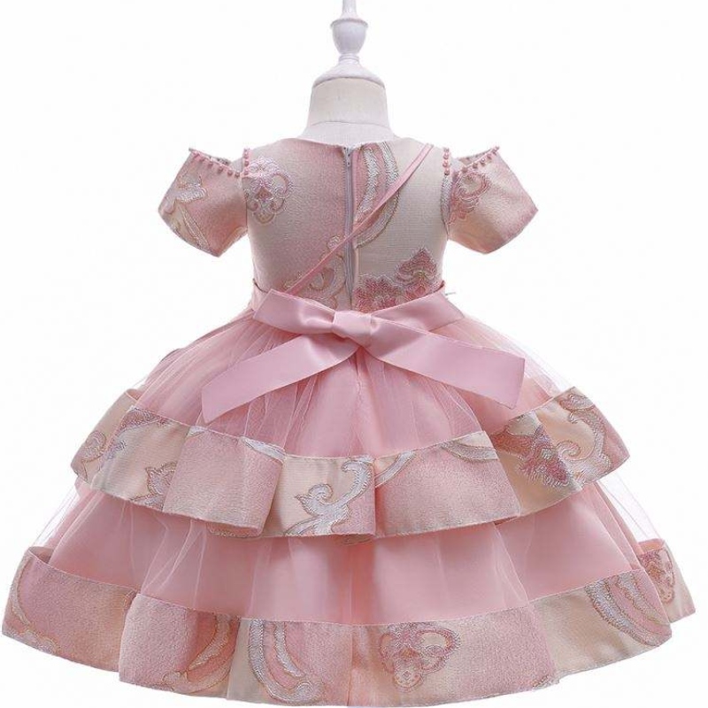 Baige Amazon Díol Hot Ócáid Bainise Nua Searmanas Breithlá Frock Searmanas Cailín Gúna páistí páistí 3-8years Old Girl Gúnaí Fancy L5212