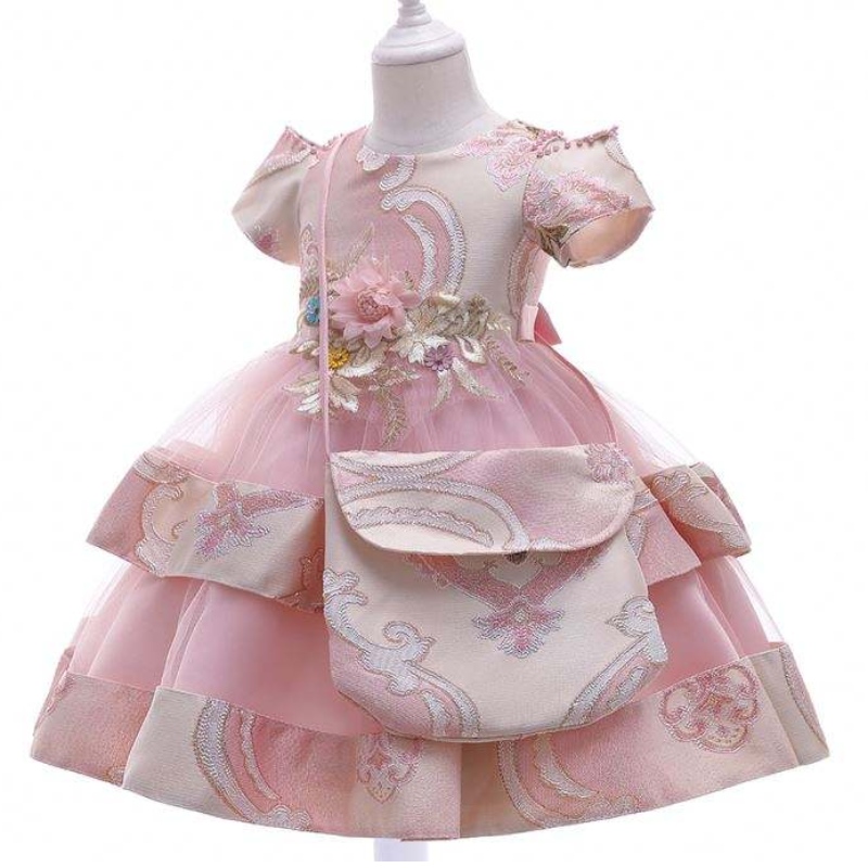 Baige Amazon Díol Hot Ócáid Bainise Nua Searmanas Breithlá Frock Searmanas Cailín Gúna páistí páistí 3-8years Old Girl Gúnaí Fancy L5212