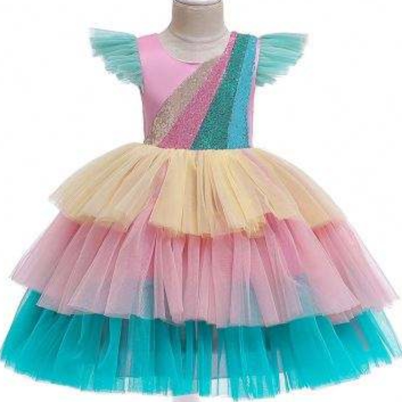 Sleeves tulle baige unicorn tutu sciorta sciorta páistí císte gúna bláthanna éadaí éadaí Oíche Shamhna caitheamh