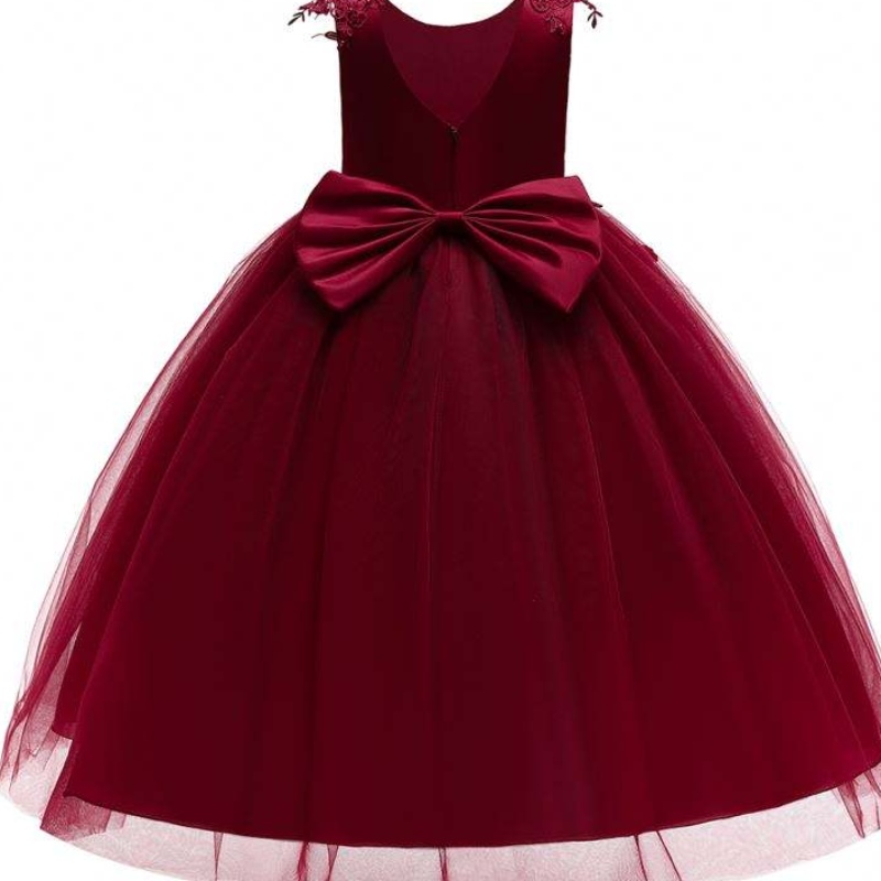 Sraitheanna banphrionsa sleeveless baige maroon bán bándearg bándearg bándearg cailíní lá breithe gúnaí cóisir gúna cailín