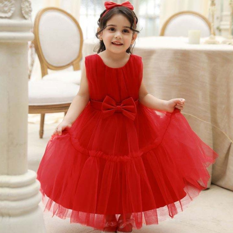 Baige 4years Gúna cailín leanbhnuabheirthe gúna bainise páistí sleeveless puffy le headband saor in aisce L2066XZ