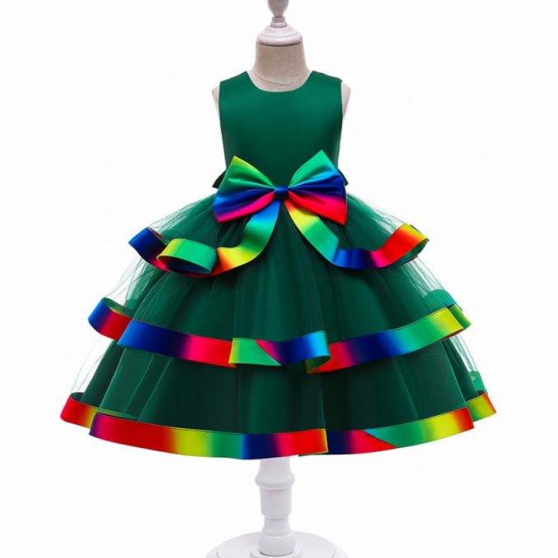 Baige Baige Cailíní Banphrionsa Layered Gúna Gúna Nua Kids Faisean Páirtí Bainise Caith Gúna Ball