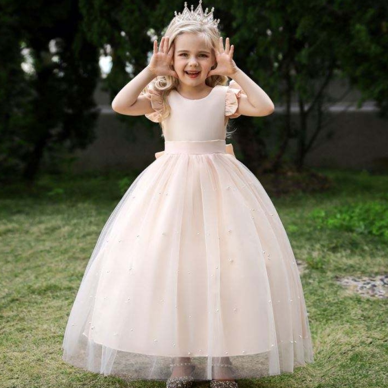 4-14 bliana gúna lása bláthanna éadaí éadaí banphrionsa cóisir pageant gúnaí fada gúnaí gúnaí do chailíní éadaí tráthnóna bainise