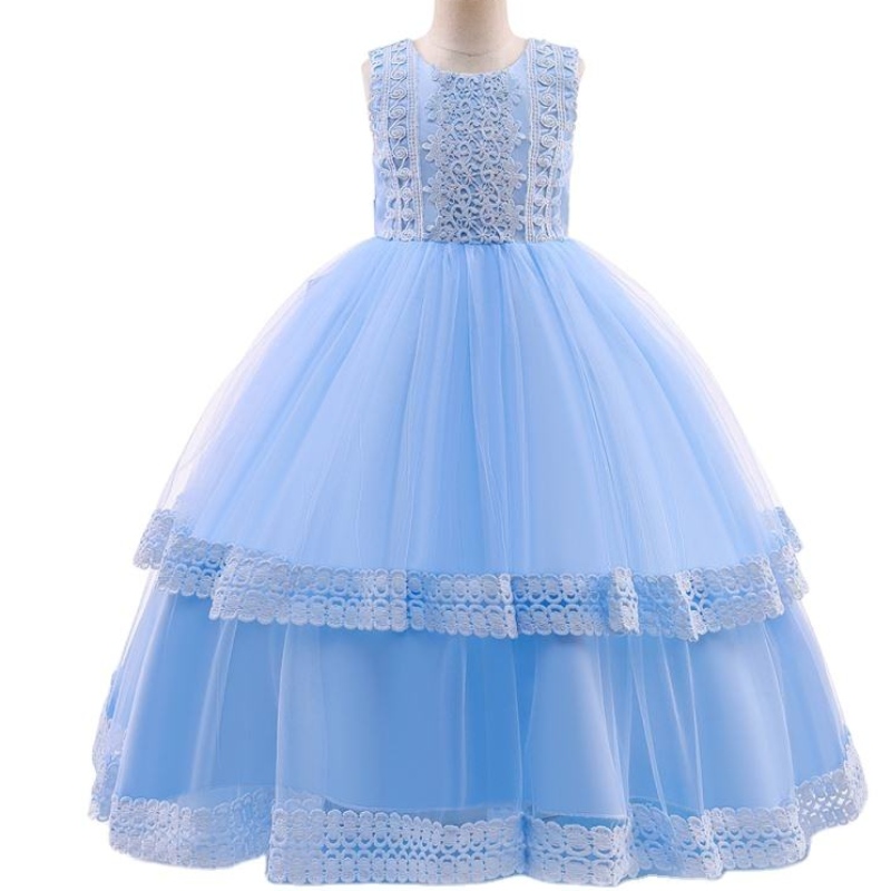 Dearaí Frock Cailín Baige Bláth Baige 4-15years Déagóirí Gúna Lá Lása Lása Lása Applique Gúnaí Páirtí Applique