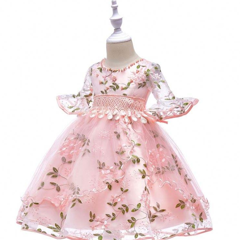 Gúnaí Samhail Nua Baige Cailíní Bainise Éadaí Cóisir do Leanaí Cailín Leanbh Frock L5015
