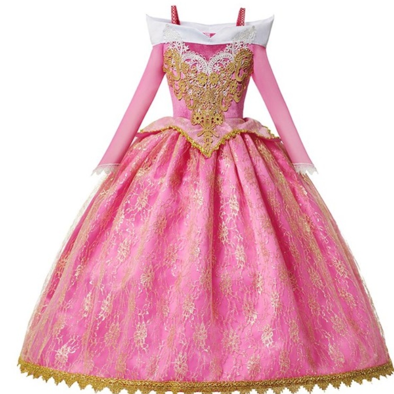 Cailíní Deluxe Sleeping Beauty Princess Banphrionsa Feisteas Páirtí Pageant Páirtí Pageant Leanaí Leanaí Gúna Suas Froganna 3-10T