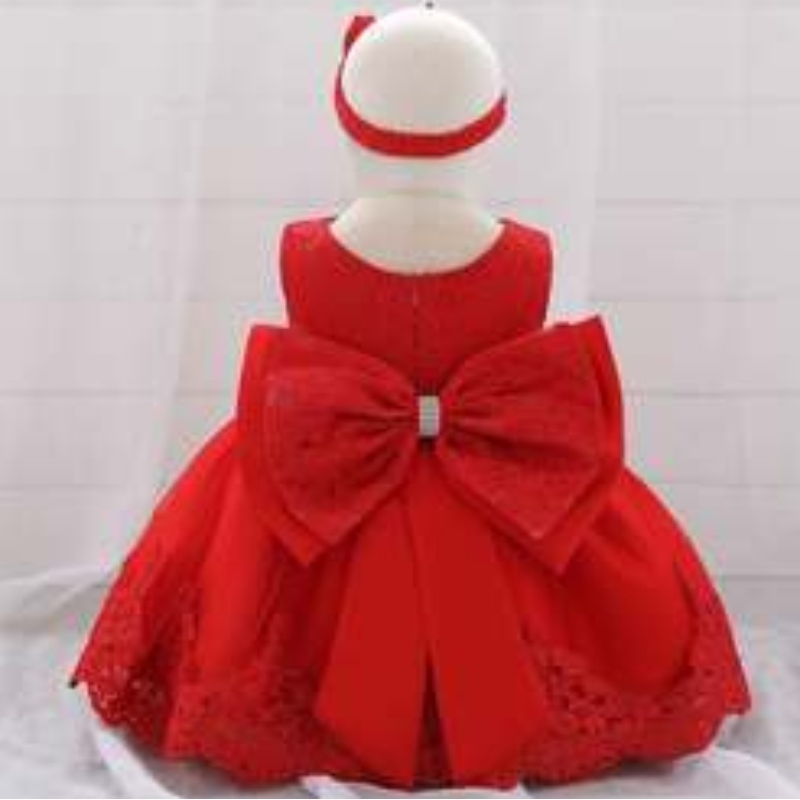 Baige bán Gúna cóisir cailín leanbh 1 bliana cóisir cailíní cailíní cailíní fear sciorta banphrionsa frocklittle le hairband saor in aisce