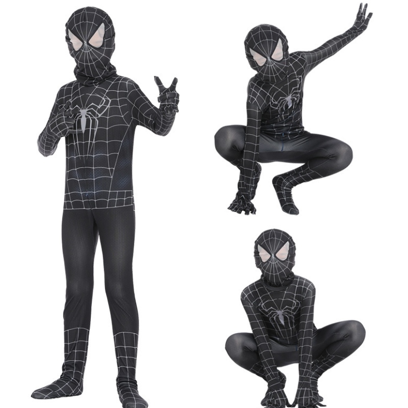 Spiderman Cosplay Black Bodysuit Laoch Ról Imeartha an Anime Teann an Anime Muscle Feisteas Oíche Shamhna