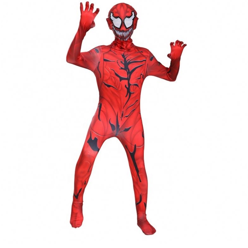 Scannán Marvel Red Bodysuit Speisialta do dhaoine fásta Leanaí Buachaillí Superhero Onesie Onesie Oíche Shamhna Scorpion Venom Spiderman Compleman Costume