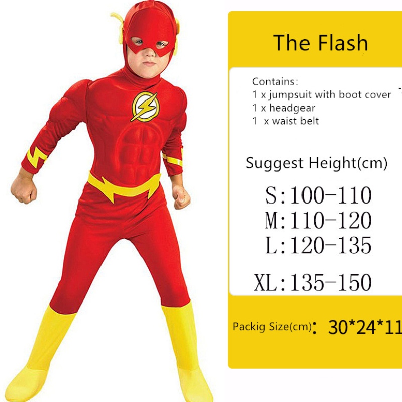 Éadaí Feidhmíochta Cosplay Oíche Shamhna An Flash Bodysuit Muscle Feisteas