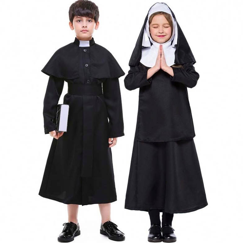Oíche Shamhna Masquerade Cosplay Íosa Éadaí Maria Black Nun Robes Éadaí Sagart Oíche Shamhna HCBC-009
