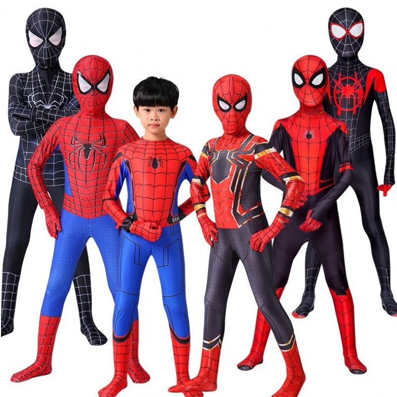 Spider Iarainn Cosplay Spiderman Amazing Miles Oíche Shamhna Éadaí Peter Parker Zentai Suit Superyro Bodysuit for Kids Aosach