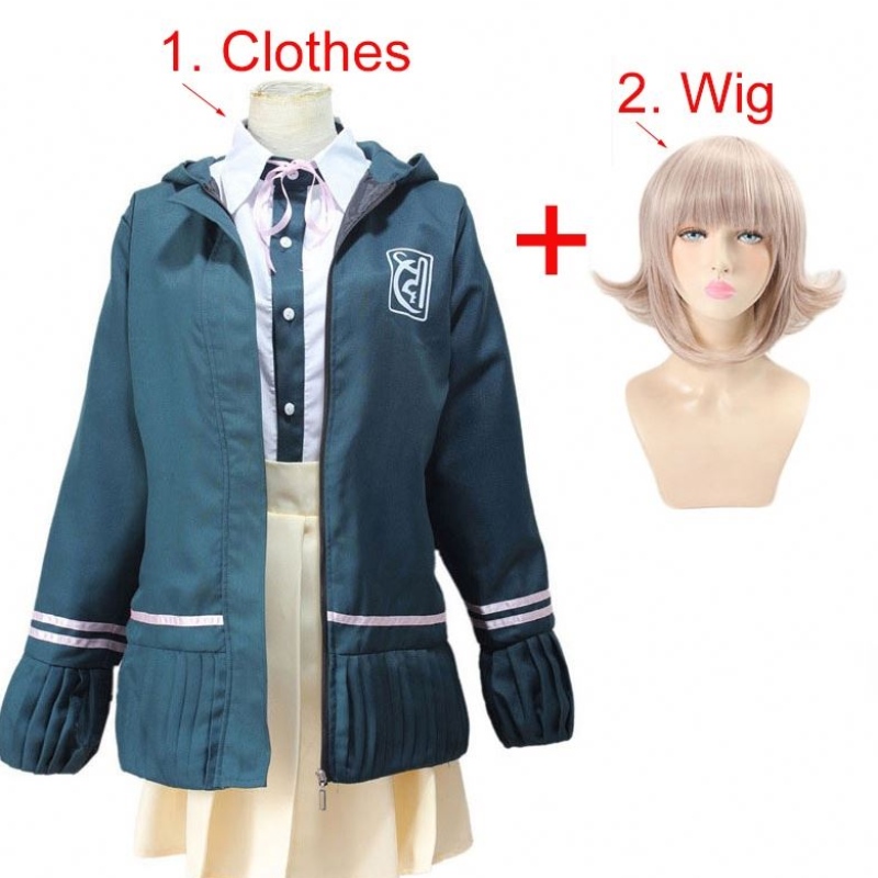 Mic Léinn Ard-Scoile Anime Anime Danganronpa Nanami Chiaki Cosplay Cosplay Skirt Skirt Loli Sciorta Loli Sciorta Loli Long