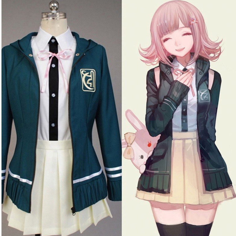 Mic Léinn Ard-Scoile Anime Anime Danganronpa Nanami Chiaki Cosplay Cosplay Skirt Skirt Loli Sciorta Loli Sciorta Loli Long